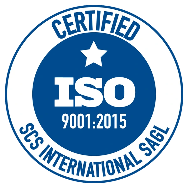Certificazione ISO 9001:2015 di SCS International Sagl – Swiss Translations, agenzia di traduzioni certificata